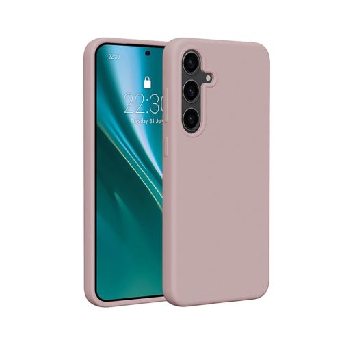 Etteri szilikon tok Samsung Galaxy S25 Edge-hez, világos rózsaszín tok