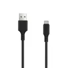 Setty töltő 1x USB 2,4A fekete + USB-C kábel 1,0 m ÚJ