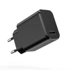 Setty töltő 1x USB 3A fekete + USB-C kábel 1,0 m