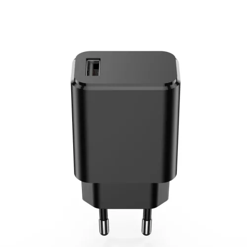 Setty töltő 1x USB 3A fekete + USB-C kábel 1,0 m