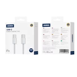 JELLICO kábel IP15 USB-C - USB-C PD 60W 1M Fehér