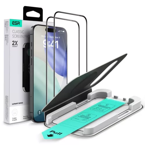 iPhone 17 Air Átlátszó Edzett Üveg ESR UltraFit 2-pack üvegfólia