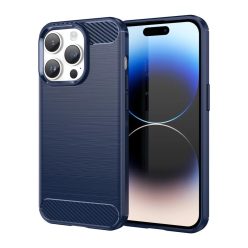 Carbon tok iPhone 14 Pro rugalmas gél hátlap kék
