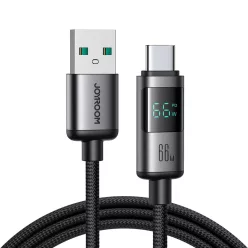   Joyroom S-A16 Pro Prism Series 66W USB-A - USB-C kábel kijelzővel 1.2m - Fekete