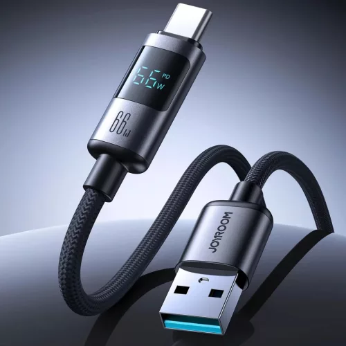 Joyroom S-A16 Pro Prism Series 66W USB-A - USB-C kábel kijelzővel 1.2m - Fekete