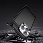 Carbon Case iPhone 14 Pro Max rugalmas gél hátlap fekete tok