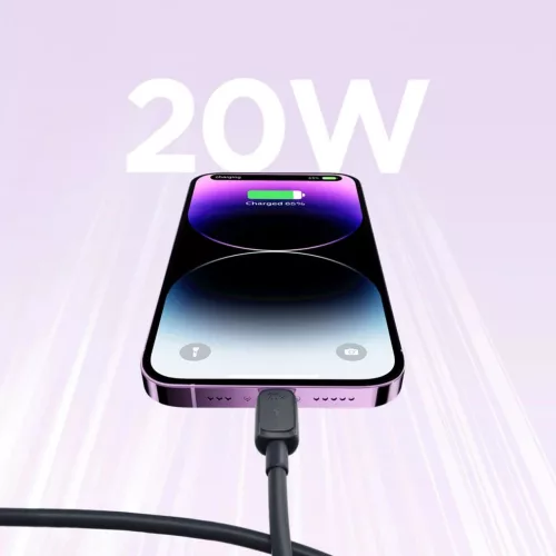 Joyroom Multi-Color Series A14 USB-C / Lightning kábel 20W 1.2 m - Fekete