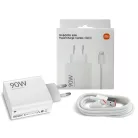 Xiaomi MDY-15-EK USB-A 90W Utazó Töltő + Adatkábel USB-C 6A Fehér