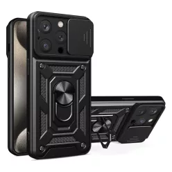 Techsuit - CamShield Széria - iPhone 15 Pro - Fekete tok