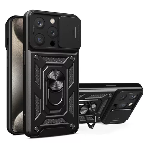 Techsuit - CamShield Széria - iPhone 15 Pro - Fekete tok