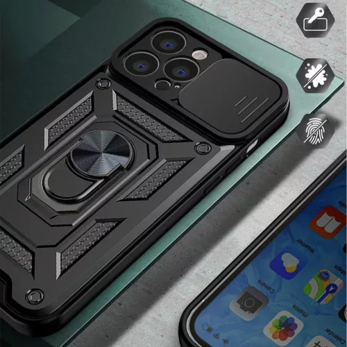 Techsuit - CamShield Széria - iPhone 15 Pro - Fekete tok