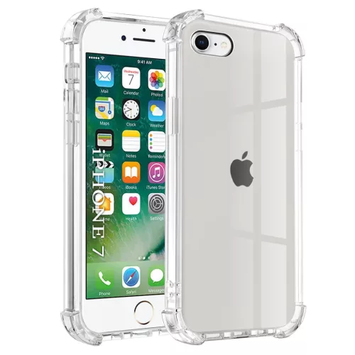 Ütésálló Átlátszó Szilikontok - iPhone 7 / iPhone 8 / iPhone SE 2, SE 2020 / iPhone SE 3, SE 2022 - Átlátszó tok