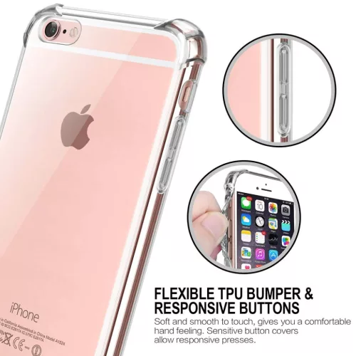 Ütésálló Átlátszó Szilikontok - iPhone 7 / iPhone 8 / iPhone SE 2, SE 2020 / iPhone SE 3, SE 2022 - Átlátszó tok
