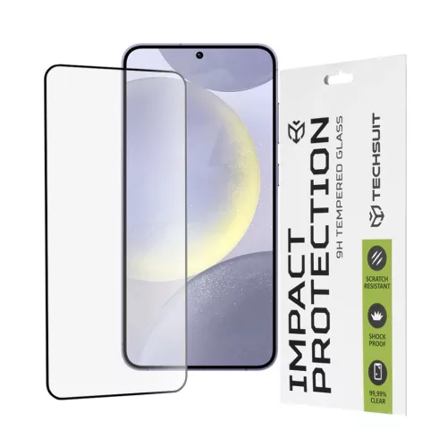 Techsuit - 111D Teljes Felületű / Teljes Ragasztású Üveg - Samsung Galaxy S24 Plus - Fekete üvegfólia