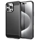 Techsuit - Szénszálas Szilikon - iPhone 16 Pro - Fekete tok