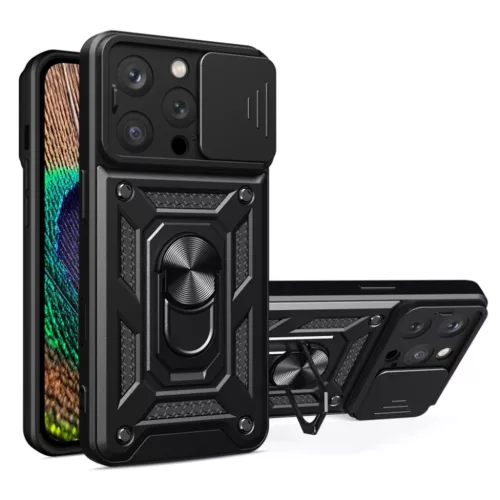 Techsuit - CamShield sorozat - iPhone 16 Pro - Fekete tok