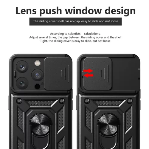 Techsuit - CamShield sorozat - iPhone 16 Pro - Fekete tok