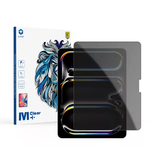 Lito - 2.5D Klasszikus Üveg - iPad Pro 13 (2024) / Air 13 (2024-2026) - Adatvédelmi funkcióval üvegfólia