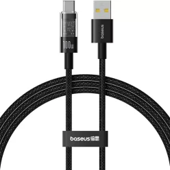   Baseus - Gem adatkábel (P10373002111-00) - USB Type-C, Szupergyors töltés 100W, 1m - Klaszter fekete