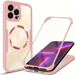   Techsuit - ColorVerse 360 MagSafe sorozat + képernyővédő - iPhone 13 Pro Max - Rózsaszín tok