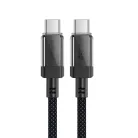 Acefast C12 USB-C / USB-C PD kábel 60W 480Mb/s, nejlon fonattal - fekete