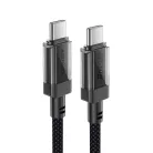 Acefast C12 USB-C / USB-C PD kábel 60W 480Mb/s, nejlon fonattal - fekete
