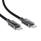 Acefast C12 USB-C / USB-C PD kábel 60W 480Mb/s, nejlon fonattal - fekete