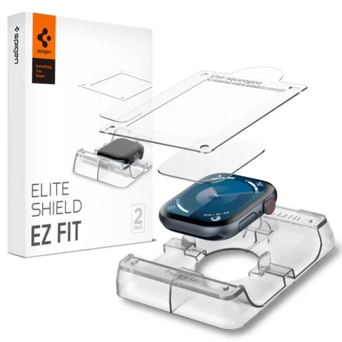 Apple Watch 10/11 (42 mm) Hibrid Üveg Spigen Elite Shield ”EZ Fit” 2-Pack Clear üvegfólia