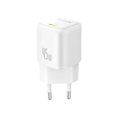 Baseus - Fali Töltő PicoGo (P10176800213-00) - GaN, Gyors Töltés, 45W, USB-C - Holdfehér