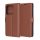 Techsuit - Bőr Tok - Xiaomi Redmi Note 14 4G regionális verzió - Barna tok