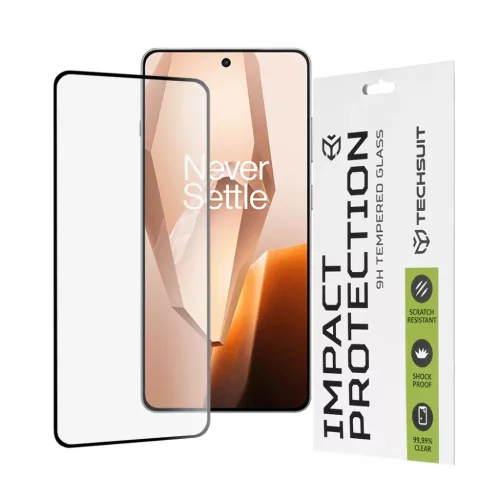 Techsuit - 111D Teljes Borítás / Teljes Ragasztás Üveg - OnePlus 13R - Fekete üvegfólia