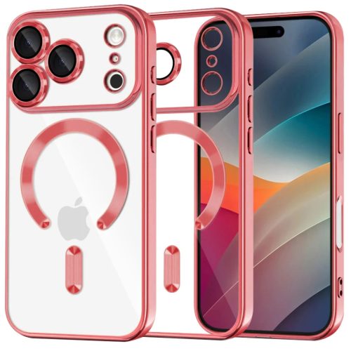 iPhone 17 Pro Max Techsuit - Luxury Crystal MagSafe - Piros tok