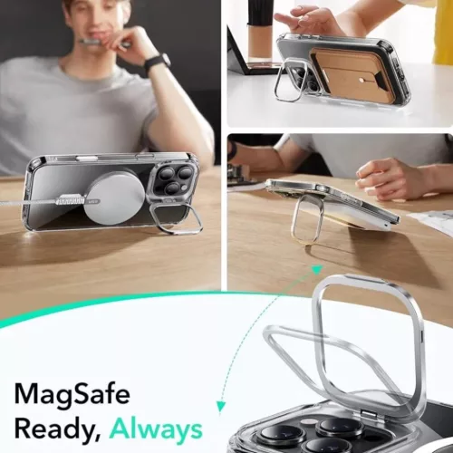 iPhone 16 Pro Átlátszó ESR Klasszikus Hibrid HaloLock Kitámasztó tok