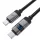 Data Cable (C15-03) Acefast Fekete - Digitális kijelzővel, gyors töltés, Type-C a Type-C, 60W, 3A, cinkötvözet, 1.2m