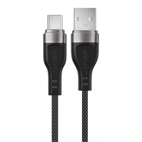 USB to Type-C 1,2 m Acefast Data Cable (C11-04) Mágneses Feltekerhető, Gyors Töltés, Állítható Hosszúság, 3A - Fekete