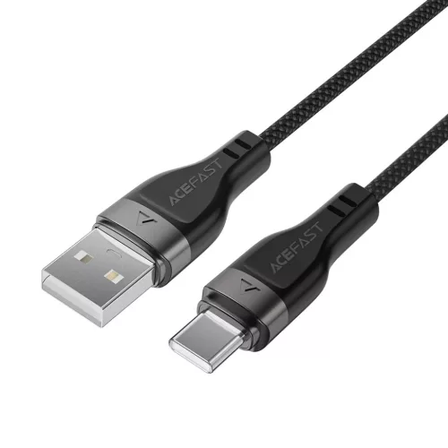 USB to Type-C 1,2 m Acefast Data Cable (C11-04) Mágneses Feltekerhető, Gyors Töltés, Állítható Hosszúság, 3A - Fekete