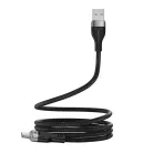 USB to Type-C 1,2 m Acefast Data Cable (C11-04) Mágneses Feltekerhető, Gyors Töltés, Állítható Hosszúság, 3A - Fekete