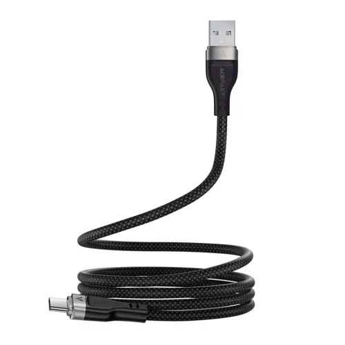 USB to Type-C 1,2 m Acefast Data Cable (C11-04) Mágneses Feltekerhető, Gyors Töltés, Állítható Hosszúság, 3A - Fekete