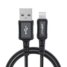 USB to Lightning 2.4A Fekete Acefast Data Cable (C4-02) - Gyors Töltés, Alumínium Ötvözet, 1.8m