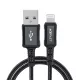 USB to Lightning 2.4A Fekete Acefast Data Cable (C4-02) - Gyors Töltés, Alumínium Ötvözet, 1.8m