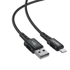 USB to Lightning 2.4A Fekete Acefast Data Cable (C4-02) - Gyors Töltés, Alumínium Ötvözet, 1.8m