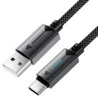 Acefast USB Type-C adatkábel (C19-04), gyors töltés, 3A, hajlítás-álló, nejlonszövés, 1,2 m - fekete