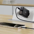 Acefast USB Type-C adatkábel (C19-04), gyors töltés, 3A, hajlítás-álló, nejlonszövés, 1,2 m - fekete