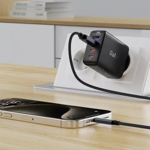 Acefast USB Type-C adatkábel (C19-04), gyors töltés, 3A, hajlítás-álló, nejlonszövés, 1,2 m - fekete