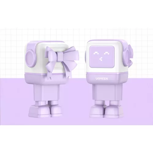 Fali töltő Ugreen Nexode RG (Robot GaN), 2x USB-C + USB, 65W (lila)