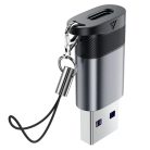 Adapter (J8) - Type-C to USB, 10Gbps adatátvitel, 27W, gyors töltés - Fém Szürke Acefast