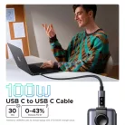 UGREEN L509 USB-C - USB-C kábel, 100W, 5A, 0.5m, Szürke