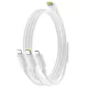 Baseus Data Cable Silky - Gyors töltés, Type-C to Micro-USB, Lightning, USB-C, 100W, 1.5m - Holdfehér