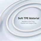 Baseus Data Cable Silky - Gyors töltés, Type-C to Micro-USB, Lightning, USB-C, 100W, 1.5m - Holdfehér