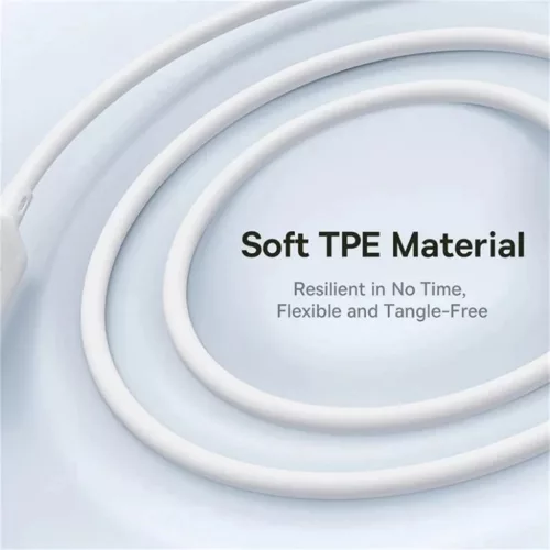 Baseus Data Cable Silky - Gyors töltés, Type-C to Micro-USB, Lightning, USB-C, 100W, 1.5m - Holdfehér